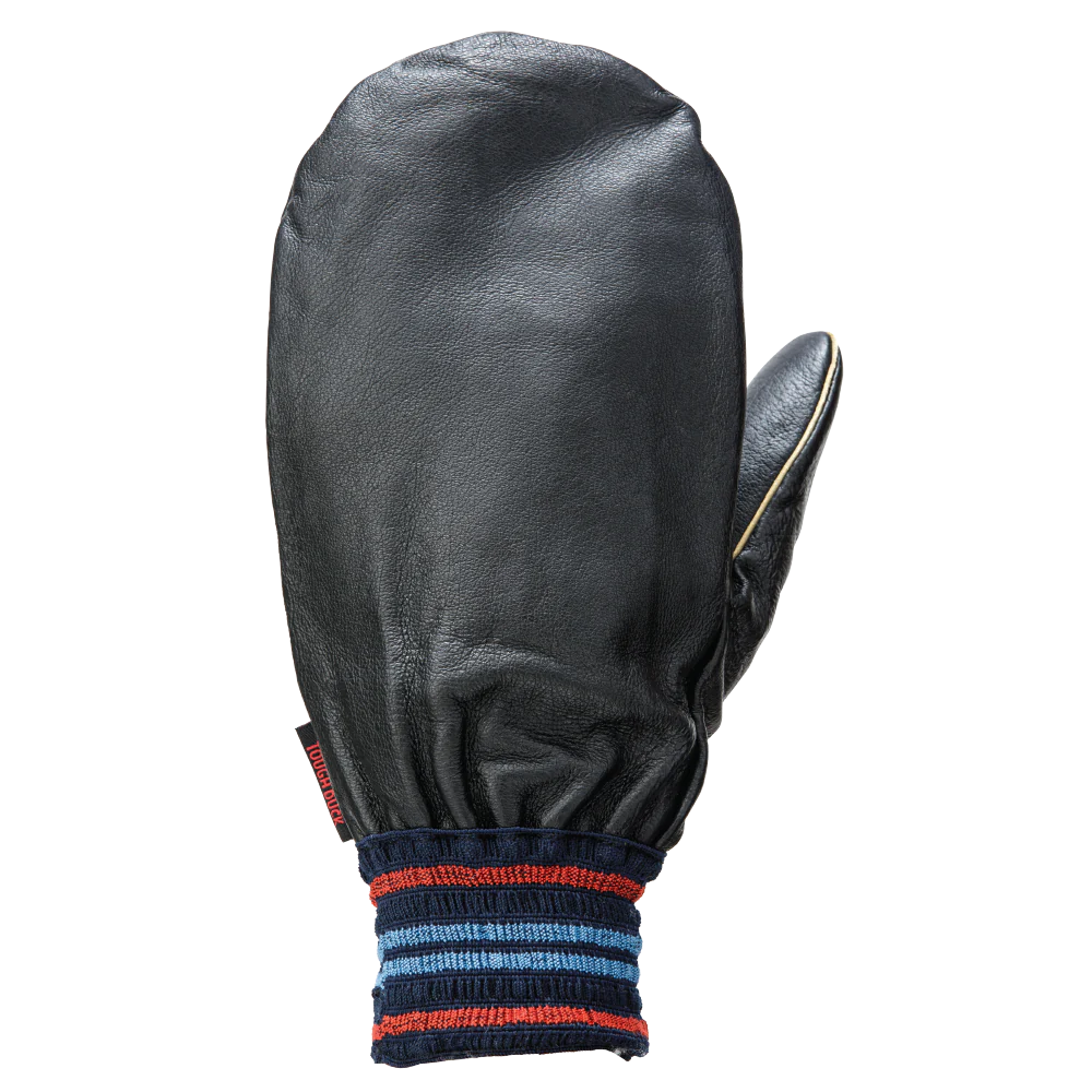 Black Comfort Pile-Lined Leather Mit