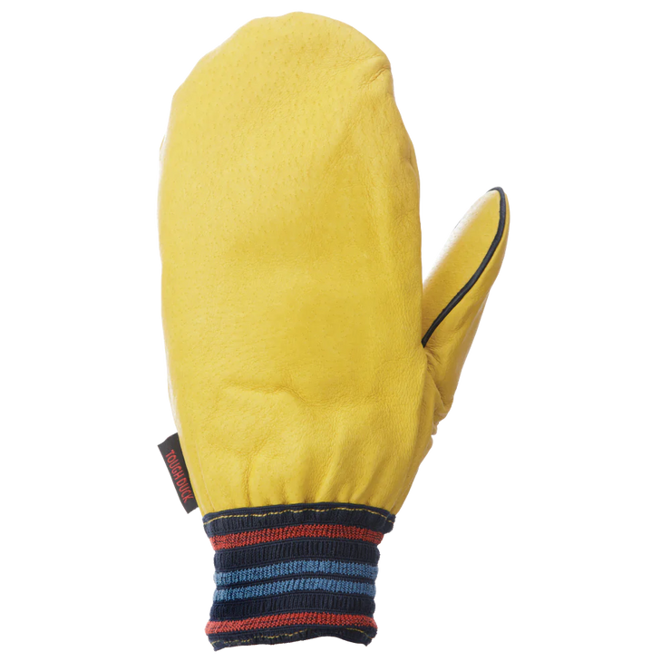 Tan Comfort Pile-Lined Leather Mitt-Mens