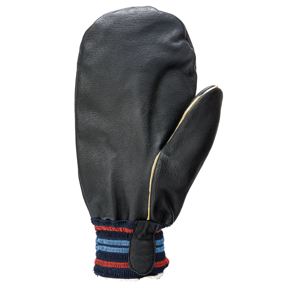 Black Comfort Pile-Lined Leather Mit