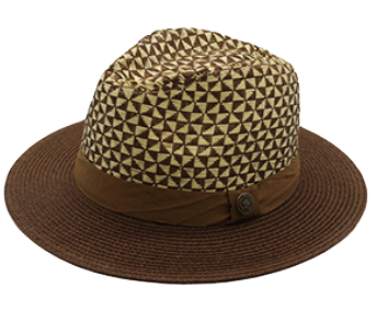 Brown with Beige Summer Hat