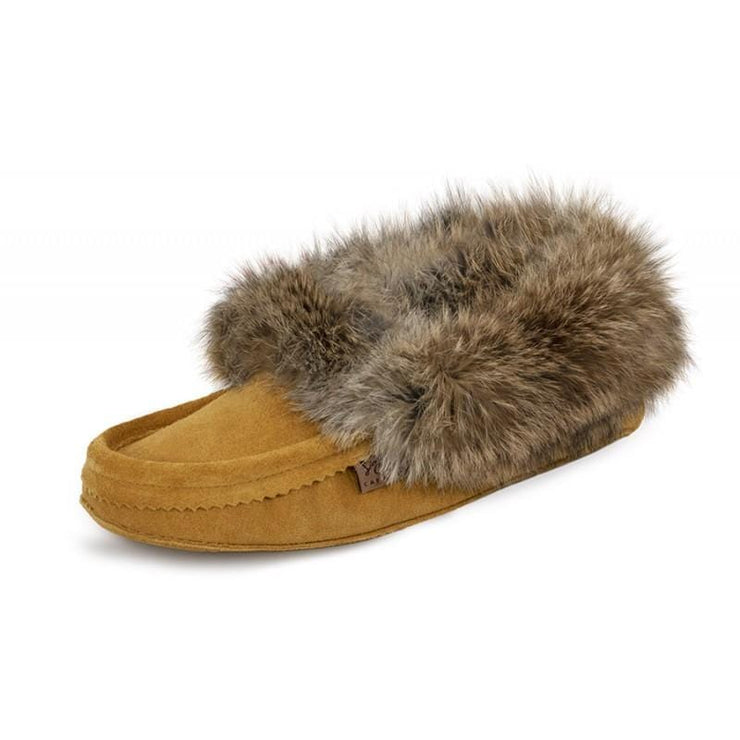 Fur Trim Moccasin with Padded Sole